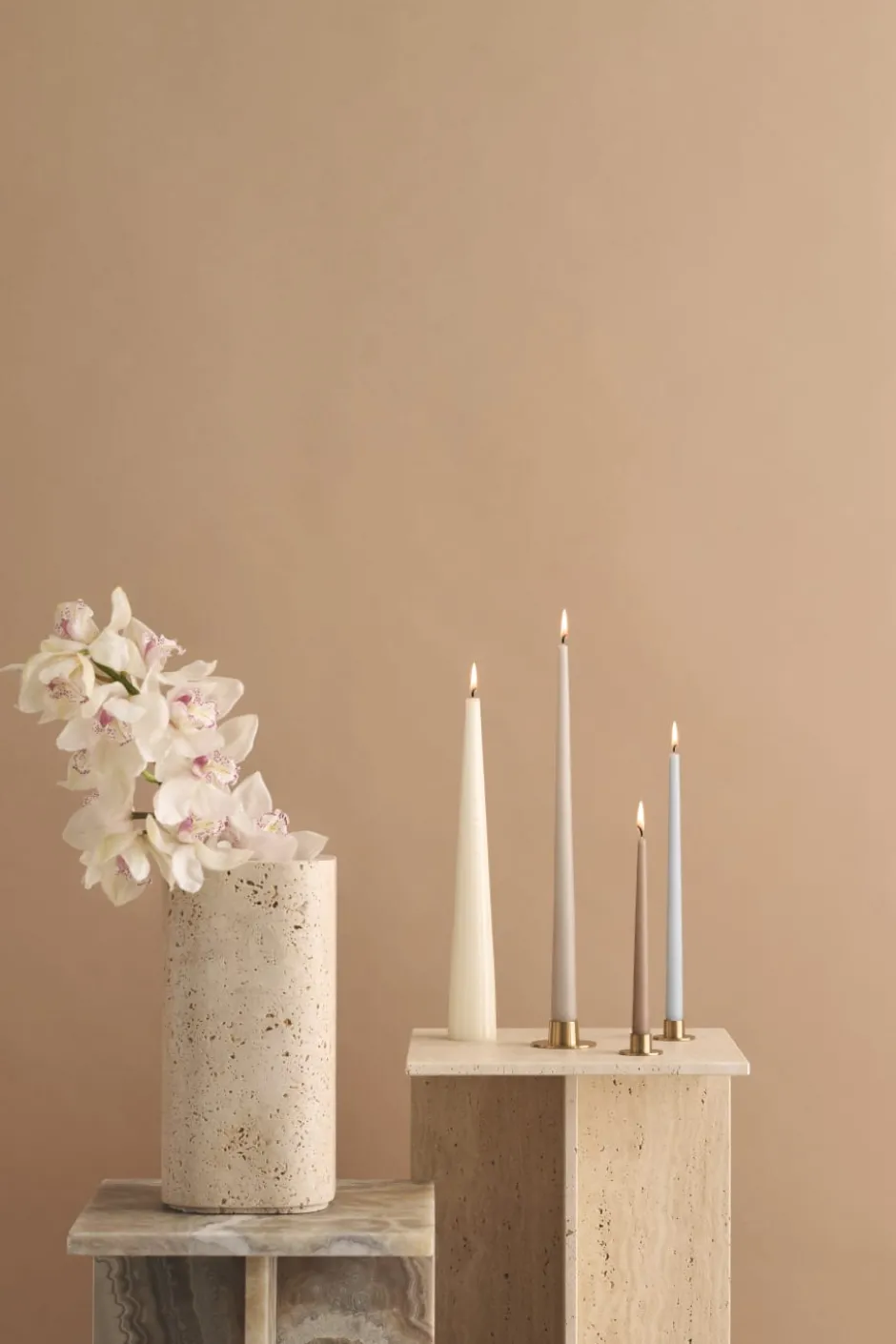 Ester & Erik lysestager, blank guld, 2-pak