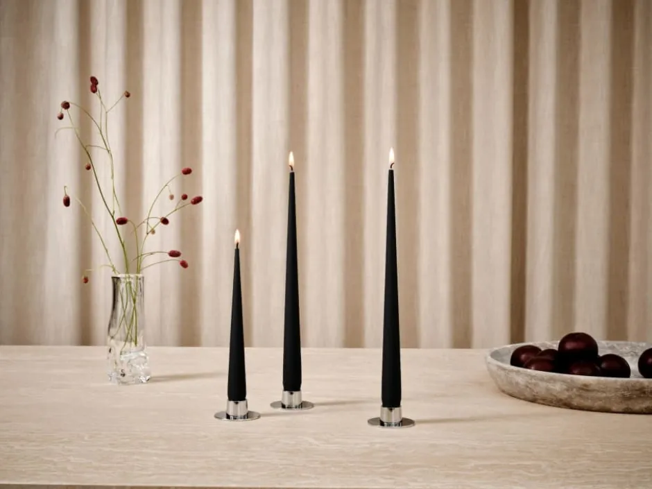 Ester & Erik lysestager, blank sølv, 2-pak