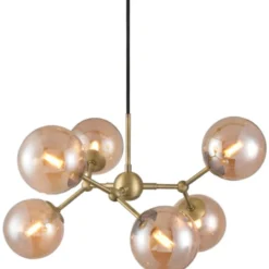 Halo Design Atom Large lysekrone, ravfarvet