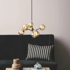 Halo Design Atom Large lysekrone, ravfarvet