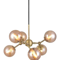 Halo Design Atom Mini lysekrone, ravfarvet