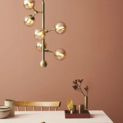 Halo Design Atom vertical lysekrone, ravfarvet