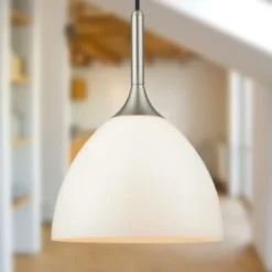 Halo Design Bellevue pendel, glas/børstet stål, Ø24 cm