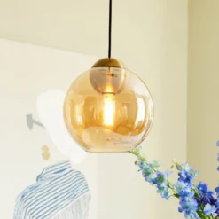 Halo Design Bubbles pendel, ravfarvet, Ø24 cm