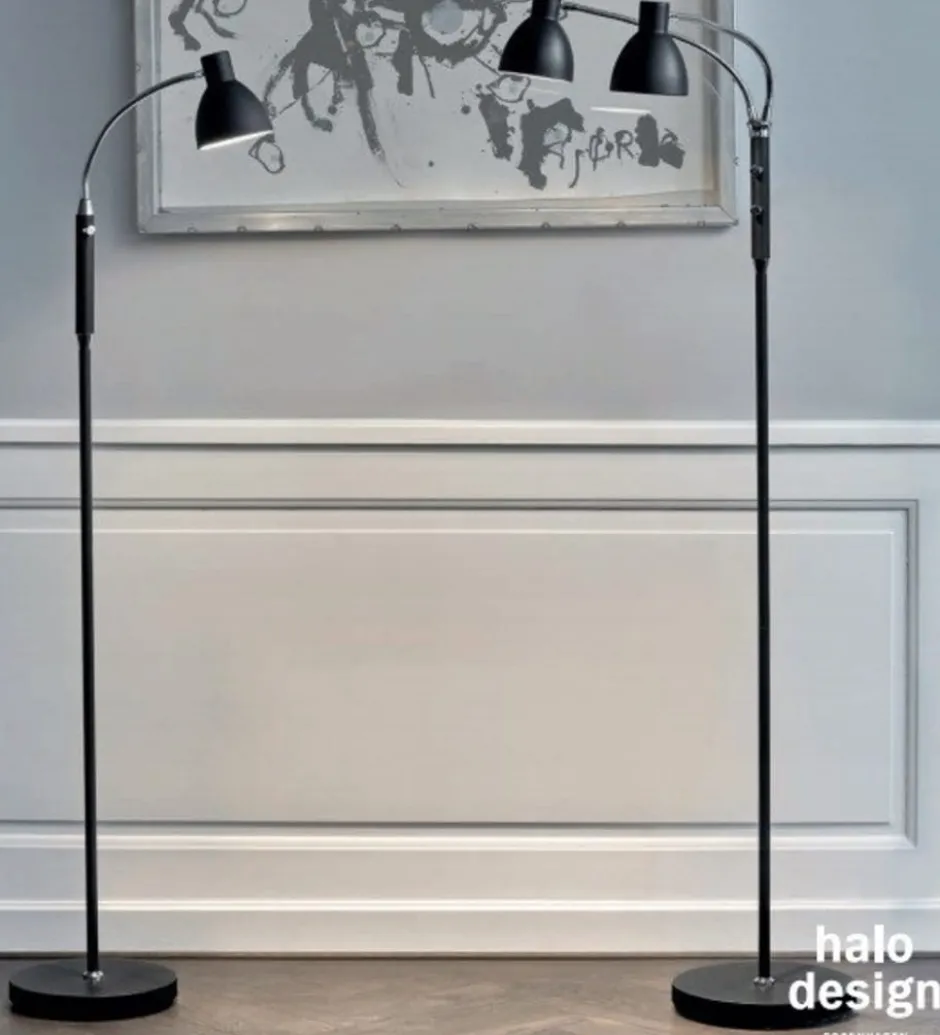 Halo Design Hudson gulvlampe, 1-armet, sort