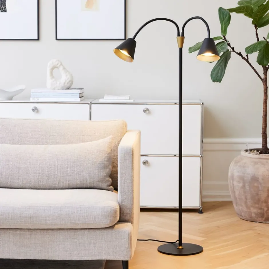 Halo Design Hygge gulvlampe, 2 spots, sort