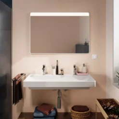 Hansgrohe Xarita Lite Q spejl med lys, 100x70 cm, hvid