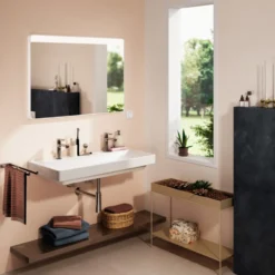 Hansgrohe Xarita Lite Q spejl med lys, 100x70 cm, hvid