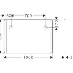 Hansgrohe Xarita Lite Q spejl med lys, 100x70 cm, hvid