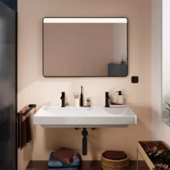 Hansgrohe Xarita Lite Q spejl med lys, 100x70 cm, sort