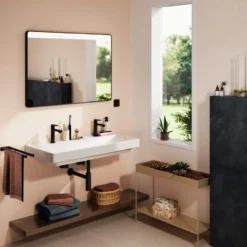 Hansgrohe Xarita Lite Q spejl med lys, 100x70 cm, sort