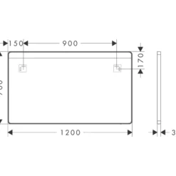 Hansgrohe Xarita Lite Q spejl med lys, 120x70 cm, hvid