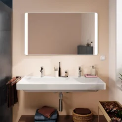Hansgrohe Xarita Lite Q spejl med lys, 120x70 cm, hvid