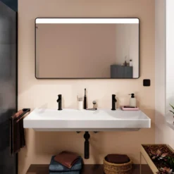 Hansgrohe Xarita Lite Q spejl med lys, 120x70 cm, sort