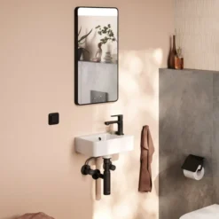 Hansgrohe Xarita Lite Q spejl med lys, 36x70 cm, sort