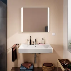 Hansgrohe Xarita Lite Q spejl med lys, 80x70 cm, hvid