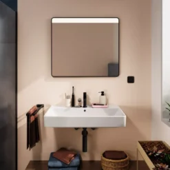 Hansgrohe Xarita Lite Q spejl med lys, 80x70 cm, sort