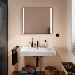 Hansgrohe Xarita Lite Q spejl med lys, 80x70 cm, sort