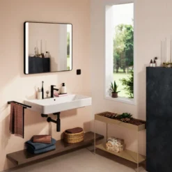 Hansgrohe Xarita Lite Q spejl med lys, 80x70 cm, sort