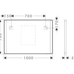 Hansgrohe Xarita Lite Q spejl med lys, sensor, 100x70 cm, sort