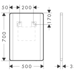 Hansgrohe Xarita Lite Q spejl med lys, sensor, 50x70 cm, sort