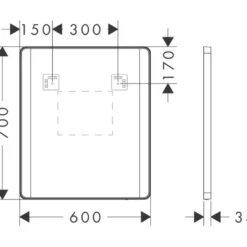 Hansgrohe Xarita Lite Q spejl med lys, sensor, 60x70 cm, hvid