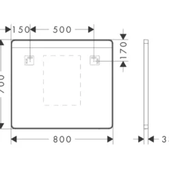 Hansgrohe Xarita Lite Q spejl med lys, sensor, 80x70 cm, sort