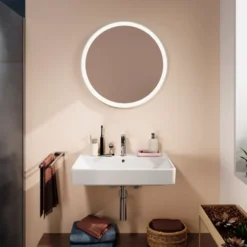 Hansgrohe Xarita Lite S spejl med lys, sensor, Ø70 cm, hvid