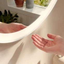 Hansgrohe Xarita Lite S spejl med lys, sensor, Ø70 cm, hvid