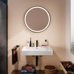 Hansgrohe Xarita Lite S spejl med lys, sensor, Ø70 cm, sort