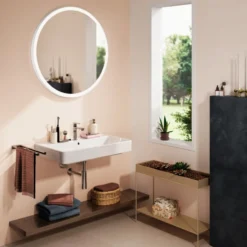 Hansgrohe Xarita Lite S spejl med lys, sensor, Ø90 cm, hvid