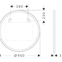 Hansgrohe Xarita Lite S spejl med lys, sensor, Ø90 cm, hvid