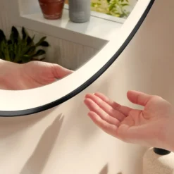 Hansgrohe Xarita Lite S spejl med lys, sensor, Ø90 cm, sort