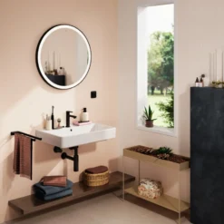 Hansgrohe Xarita Lite S spejl med lys, Ø70 cm, sort