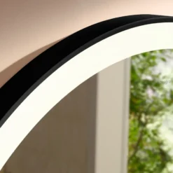 Hansgrohe Xarita Lite S spejl med lys, Ø70 cm, sort