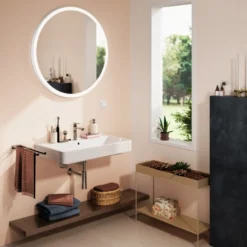 Hansgrohe Xarita Lite S spejl med lys, Ø90 cm, hvid