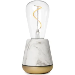 Humble One Smart genopladelig bordlampe, hvid marmor