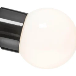 Ifö Electric Classic Glob 150 væglampe, blank opal, sort