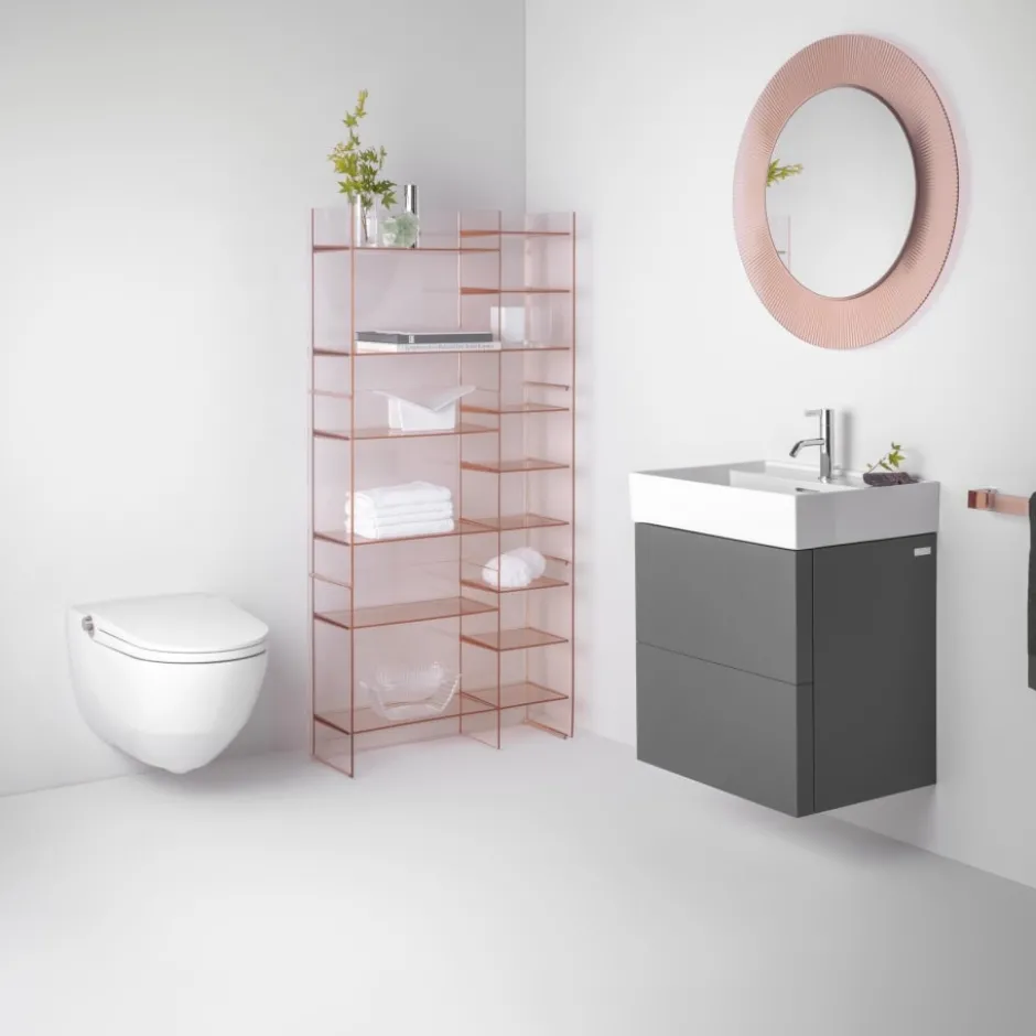 Kartell Laufen All Saints spejl med lys, lyserød