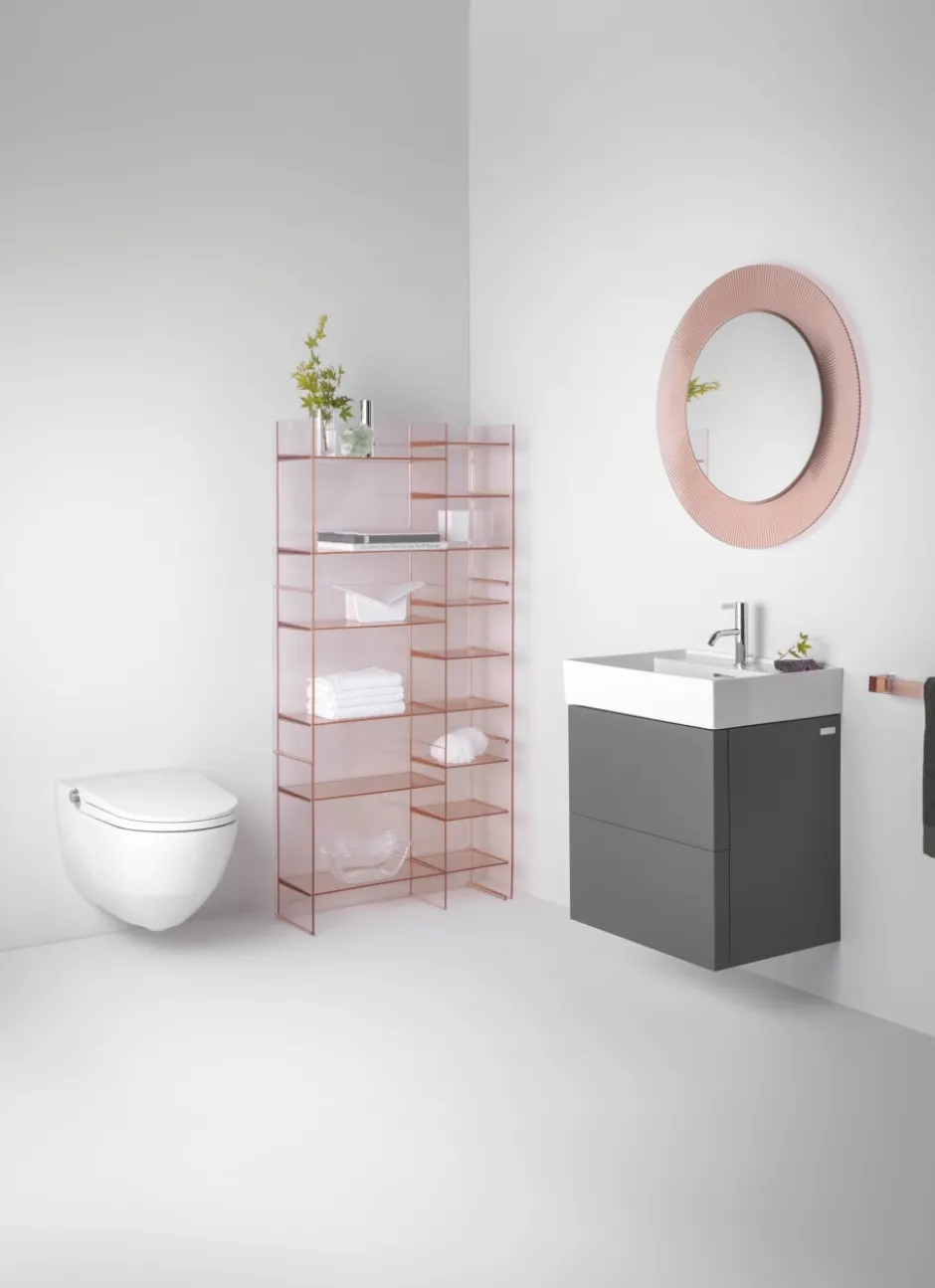 Kartell Laufen All Saints spejl med lys, lyserød