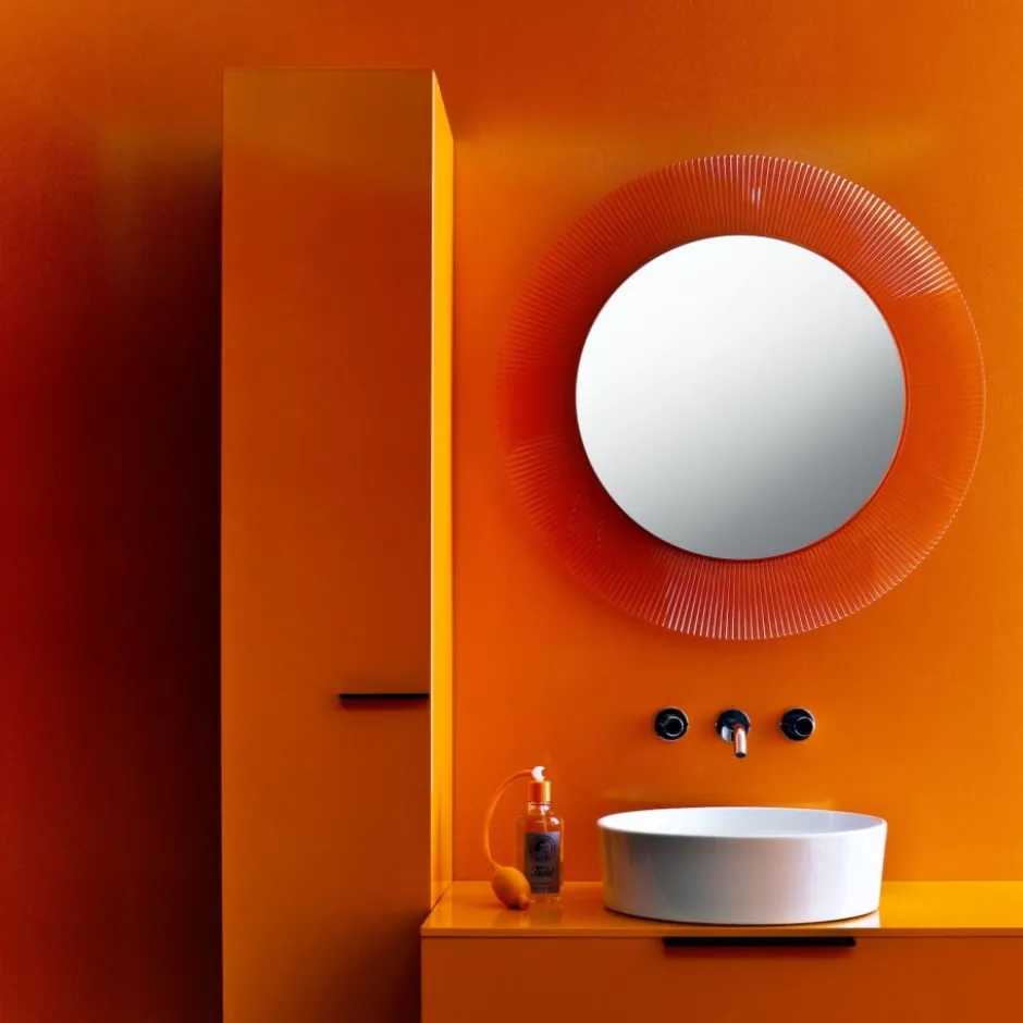 Kartell Laufen All Saints spejl med lys, orange