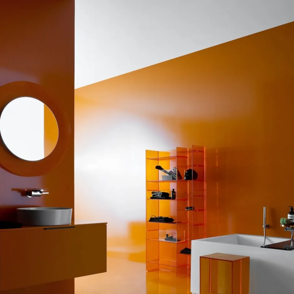 Kartell Laufen All Saints spejl med lys, orange