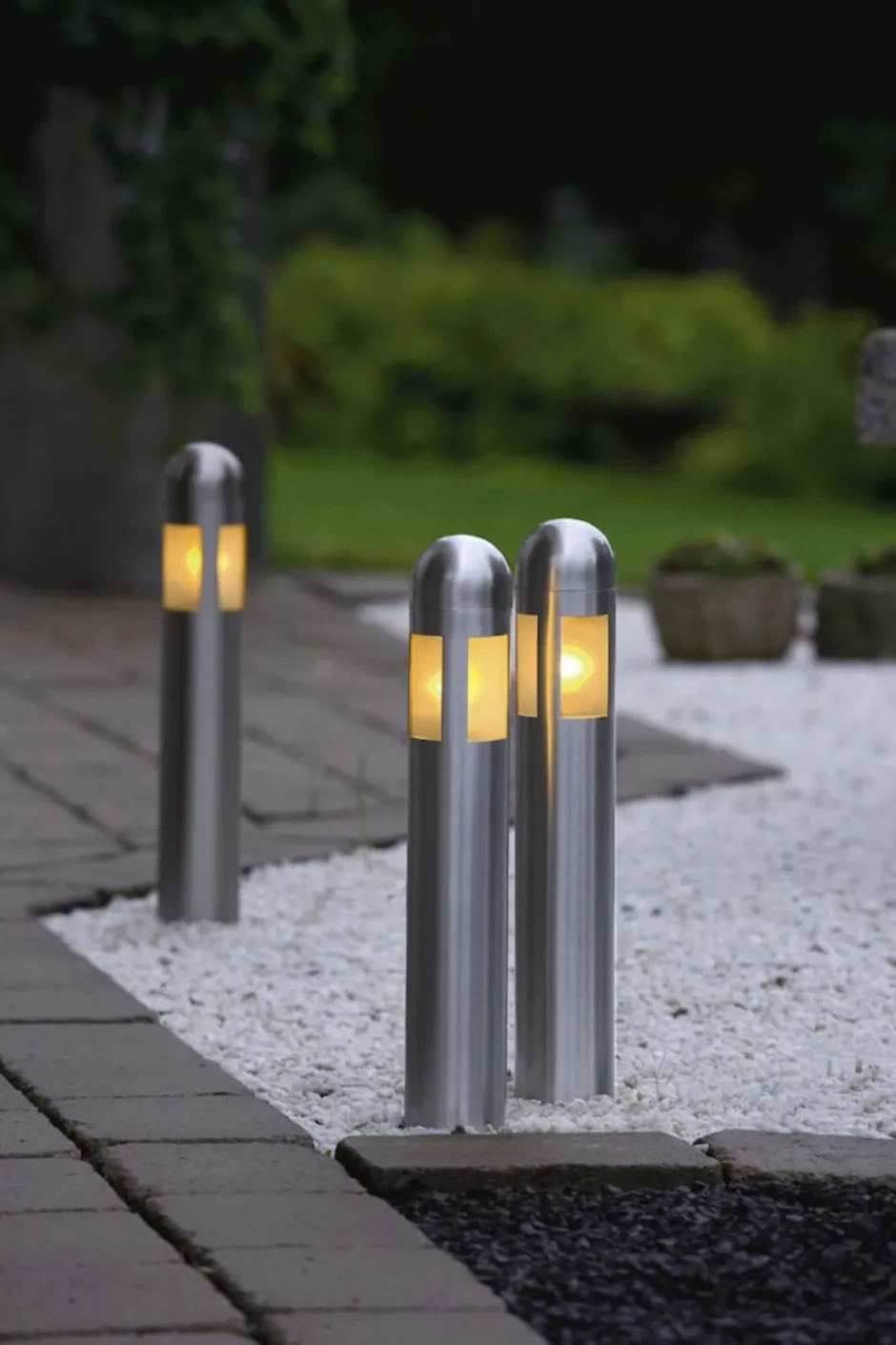 Konstsmide Amalfi bedlamper, rustfrit stål