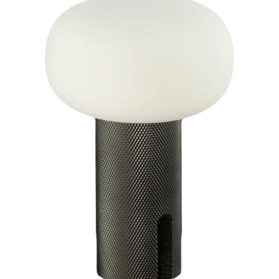 Konstsmide Antibes Mini genopladelig bordlampe, nikkel