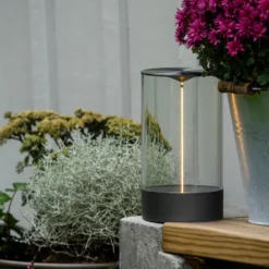 Konstsmide Edison udendørs genopladelig bordlampe, 23 cm