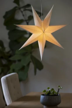 Konstsmide julestjerne med lys, 60 cm, hvid