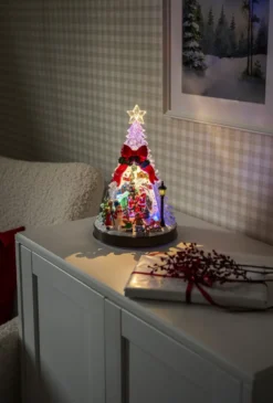 Konstsmide juletræ med roterende tog