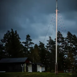 Konstsmide lyskæde til flagstang, 100 ravfarvede lys, 6 meter