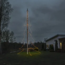 Konstsmide lyskæde til flagstang, 408 ravfarvede lys, 9 meter