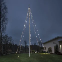 Konstsmide lyskæde til flagstang, 500 varm hvide lys, 11 meter
